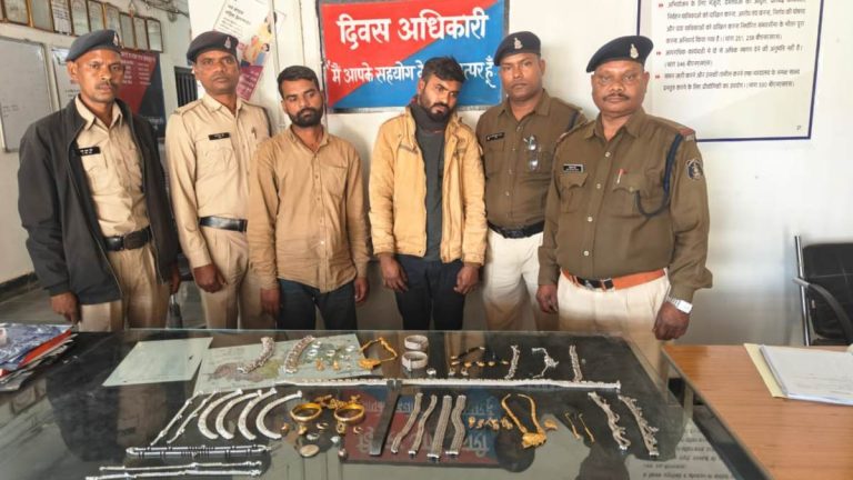 चोरों के खिलाफ पुलिस की बड़ी सफलता, सोने-चांदी के जेवर समेत करीब 10 लाख जब्त, 2 अंर्राज्यीय चोर गिरफ्तार